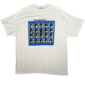 Vintage The Beatles A Hard Days Night White Graphic T Shirt Size Large